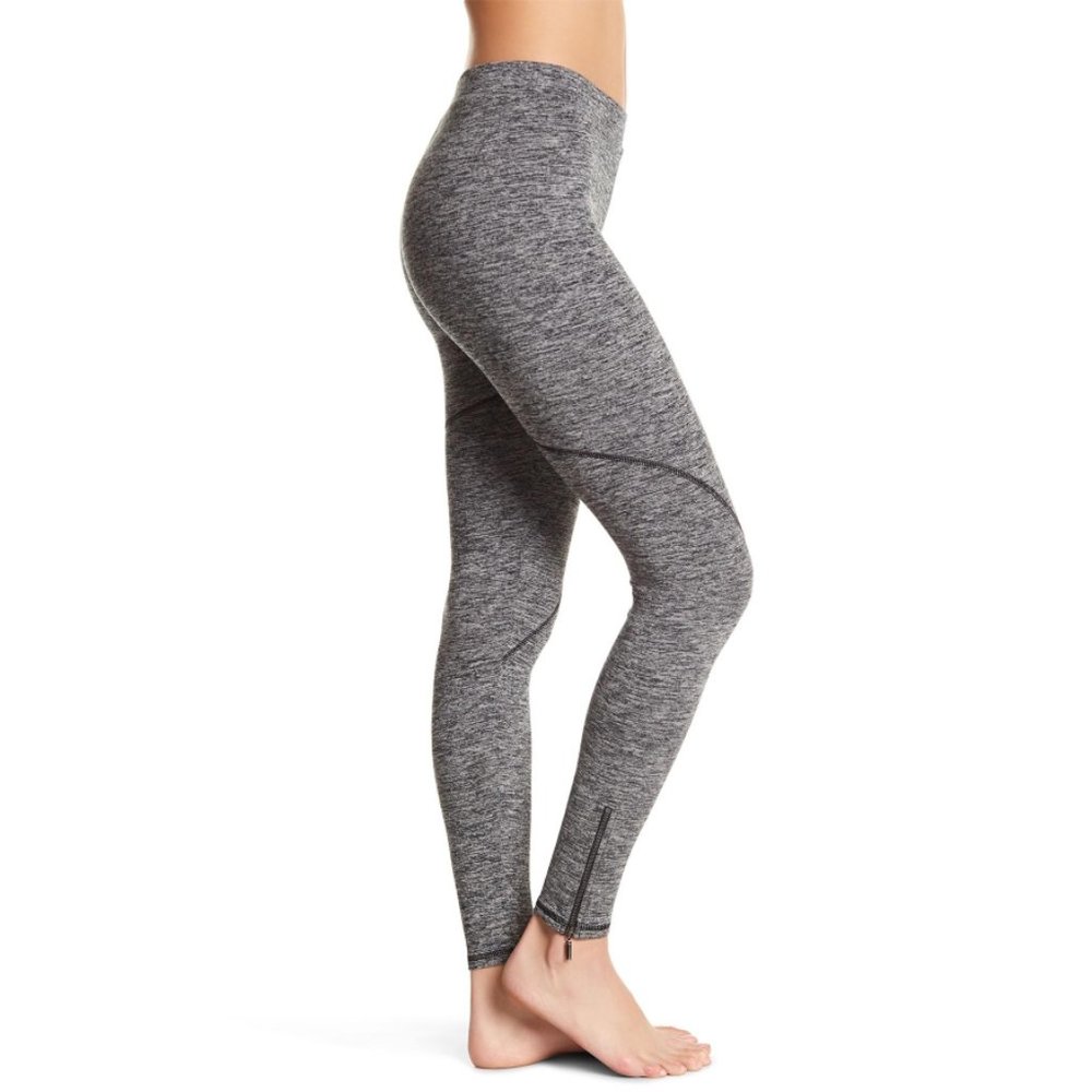 Feel The Piece Zarina Leggings Skinny Zippers Zip Stretchy Heathered Edgy Pants